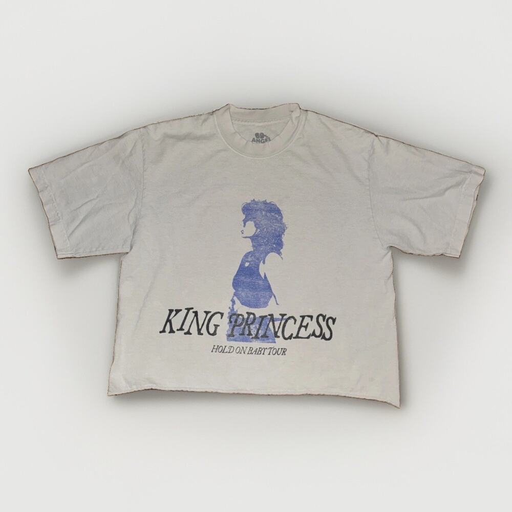 King Princess Hold On Baby Tour T-Shirt Grey Small 18x19 Cropped